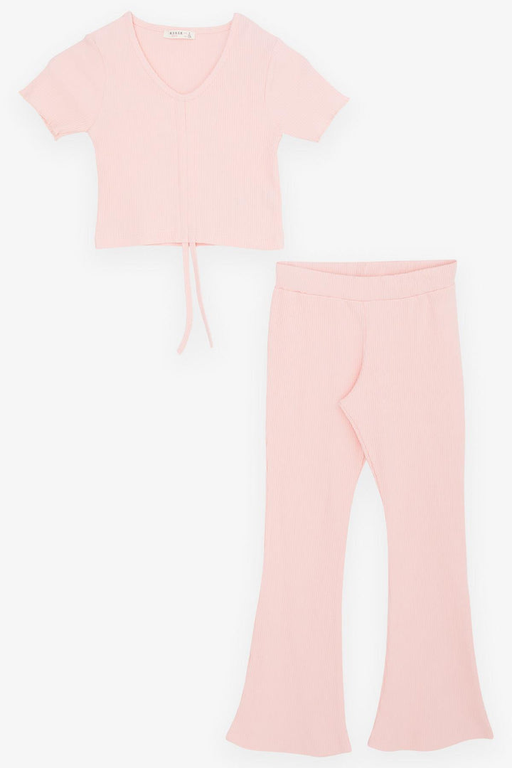 BRE Breeze Girl Child Spanish Pants Leggings مجموعة المحاصيل 50 سنة، سالمون - توميلوسو