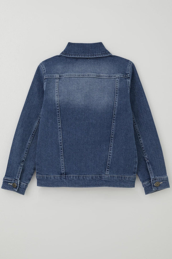 BRE Breeze Girl Child Denim Jacket with Butterfly Print Detail Pockets 62 Years, Blue - Guilderland