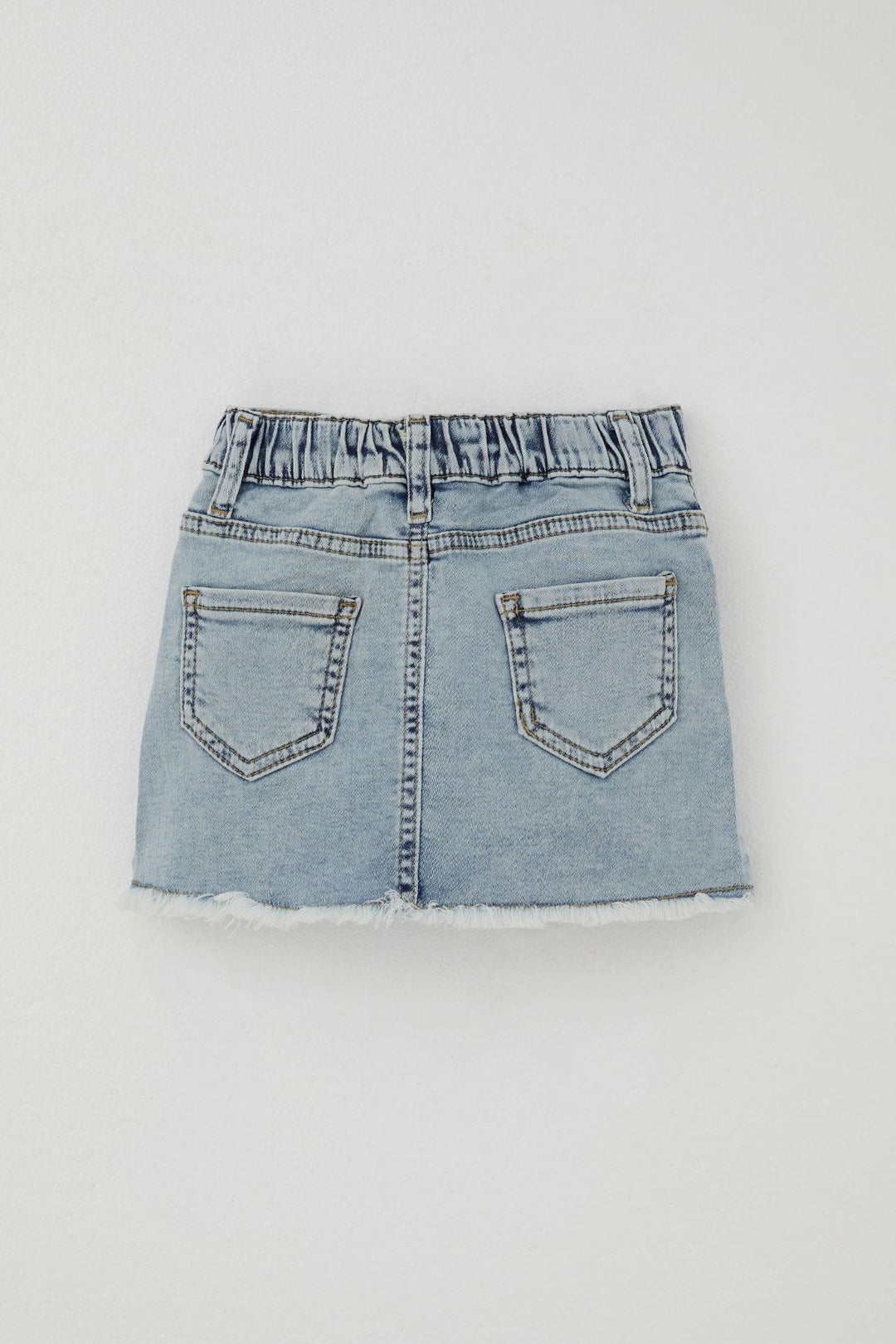 BRE Breeze Girl Child Denim Skirt with Butterfly Embroidery Button Detail 1.5-5 Years, Light Blue - Kortrijk