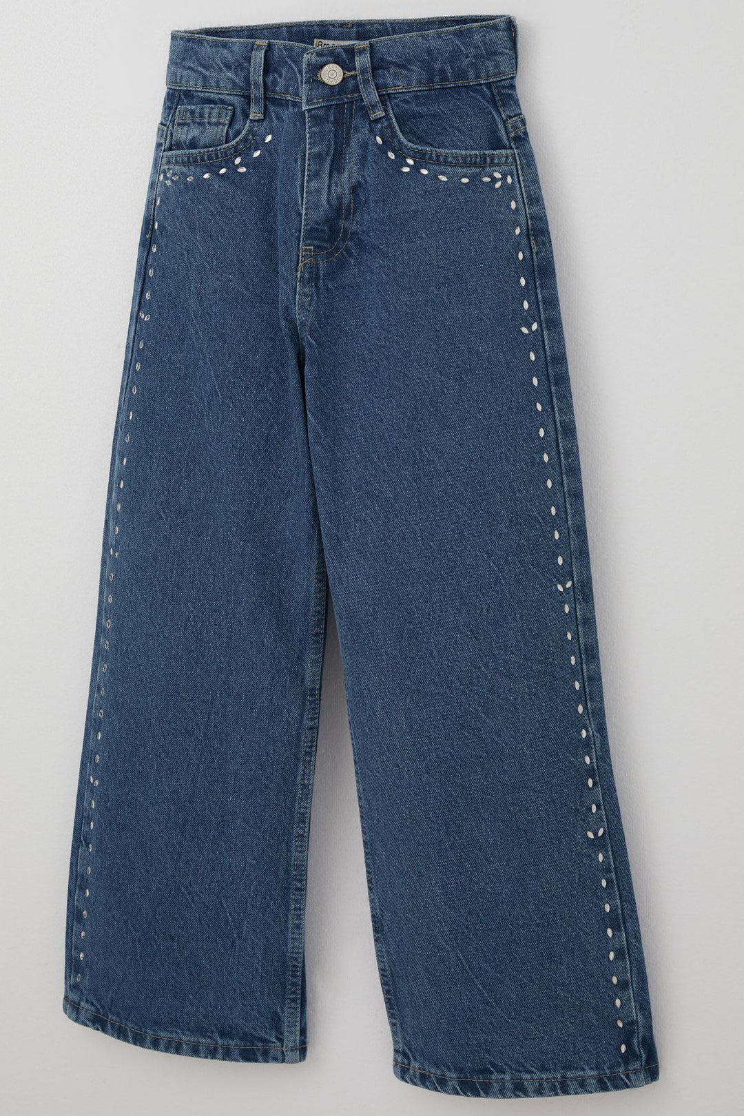 BRE Breeze Girl's Jeans with Droplet Stone Accessories, 5-9 Years, Blue - West Valley City