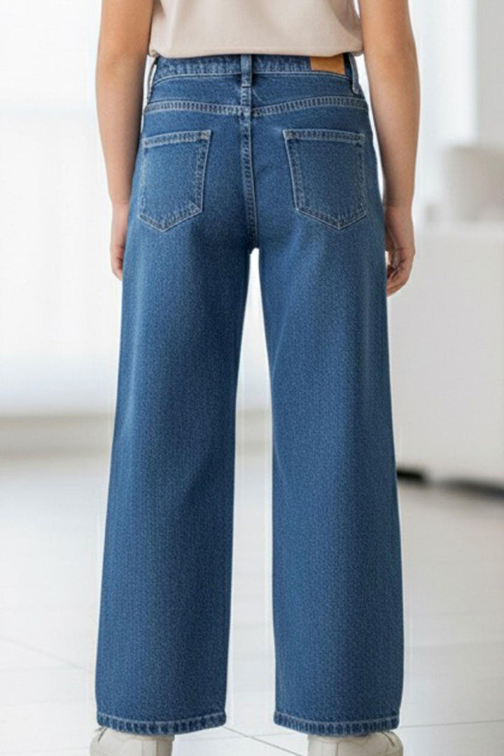 BRE Breeze Girl's Jeans with Droplet Stone Accessories, 5-9 Years, Blue - West Valley City