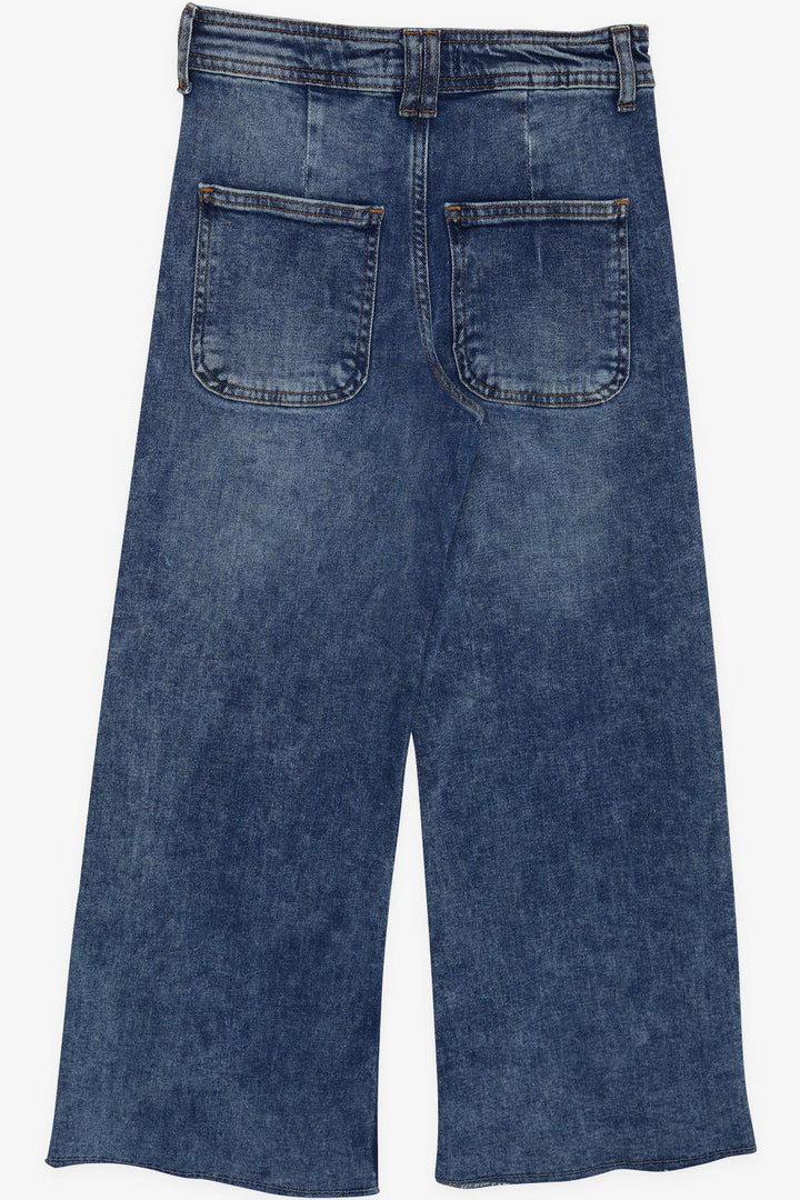 BRE Breeze Girl's Jeans Buttoned Back Pocket Spanish Hem 94 Years, Blue - Ciudad Apodaca