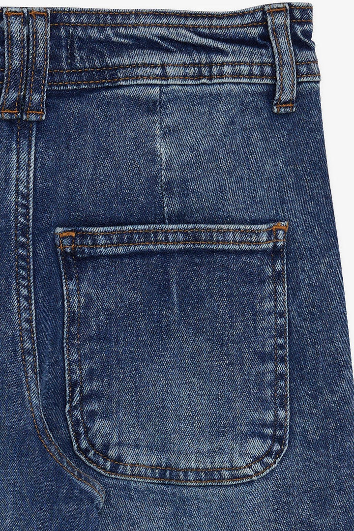 BRE Breeze Girl's Jeans Buttoned Back Pocket Spanish Hem 94 Years, Blue - Ciudad Apodaca