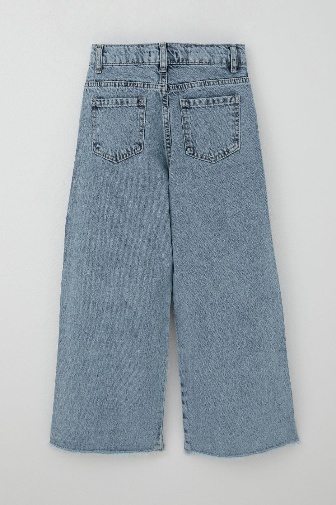 BRE Breeze Girl's Jeans with Stone Accessories and Tassel Detail on Hem, 5-9 Years, Light Blue - Muskogee