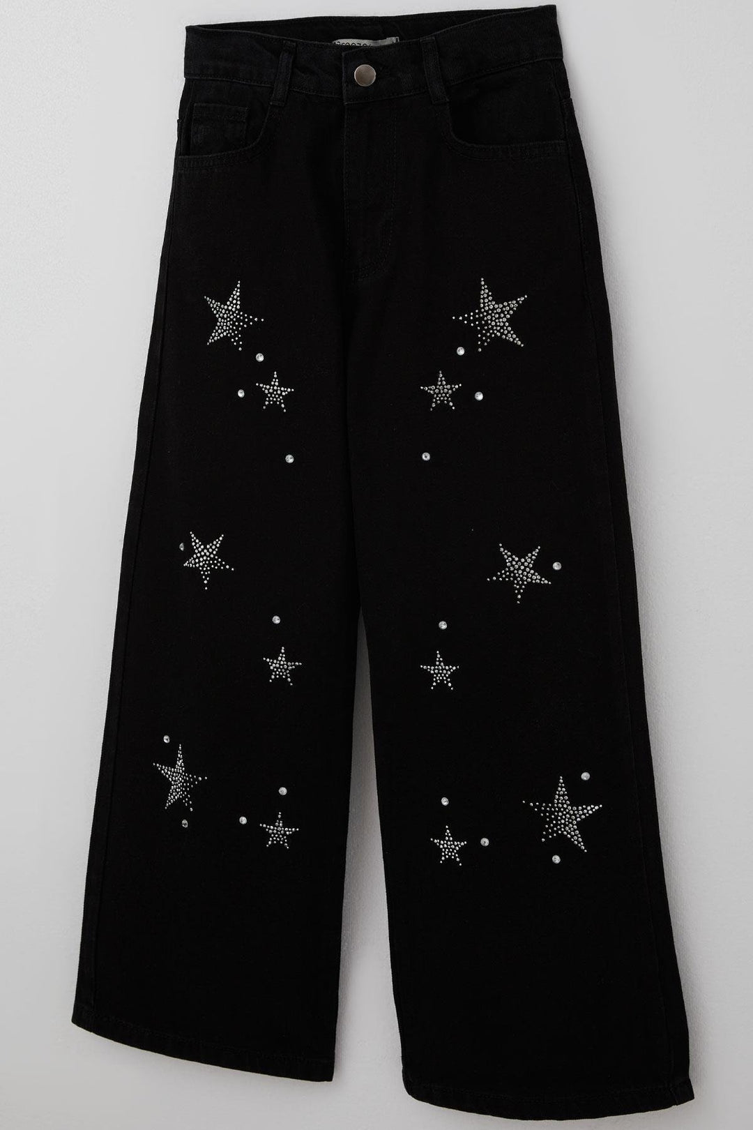 BRE Breeze Kız Çocuk Jean Pantolon Taşlı Yıldız Aksesuarlı 5-9 Yaş, Siyah - Darwin
