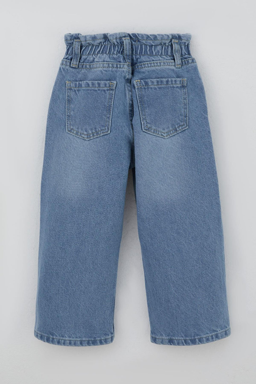 BRE Breeze Kız Çocuk Jean Pantolon Yıldız Nakışlı Beli Lastikli Düğmeli 1.5-5 Yaş, Açık Mavi - Los Mochis