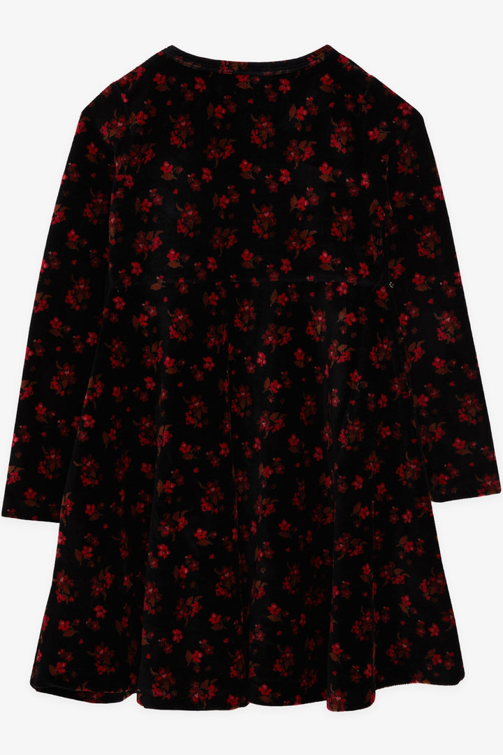 BRE Breeze Girl's Velvet Dress with Flowers, 72 Years, Black - Rouen