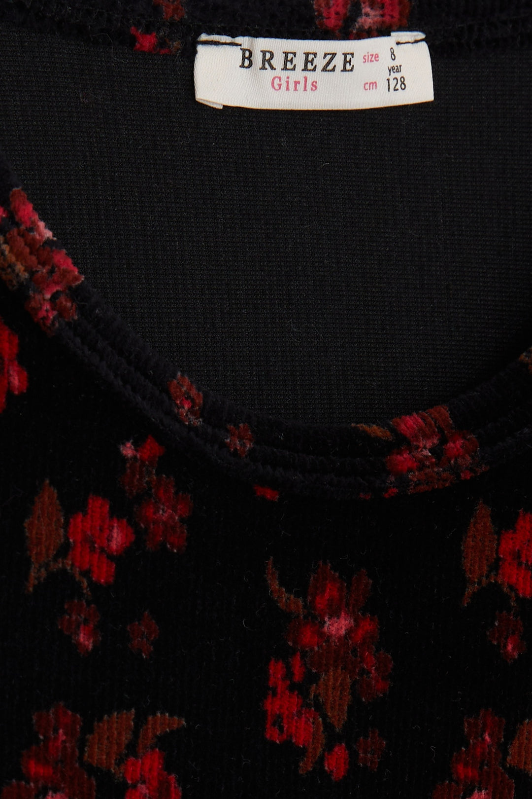 BRE Breeze Girl's Velvet Dress with Flowers, 72 Years, Black - Rouen