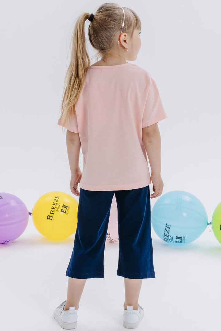 BRE Breeze Girl Capri Pants Set مطبوع 62 سنة، سلمون - كواوتيتلان