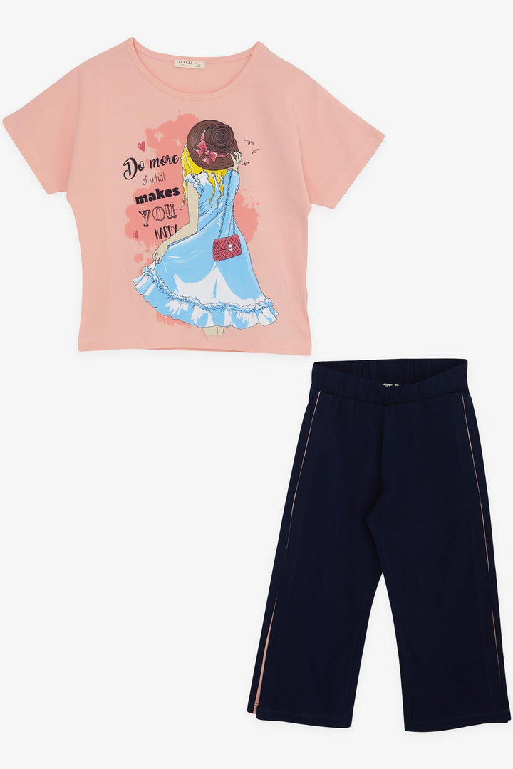 BRE Breeze Girl Capri Pants Set مطبوع 62 سنة، سلمون - كواوتيتلان