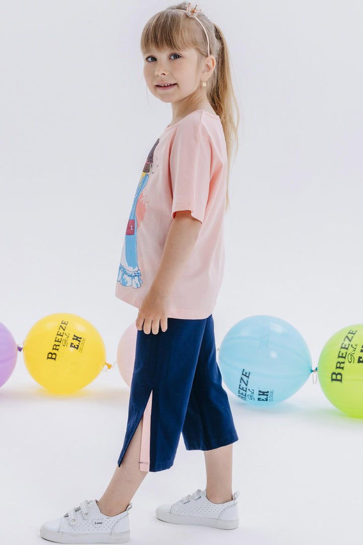 BRE Breeze Girl Capri Pants Set مطبوع 62 سنة، سلمون - كواوتيتلان