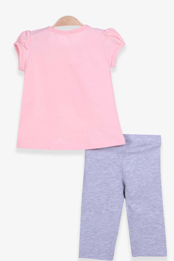 BRE Breeze Girl Capri Leggings Set with Bow and Pom Pom, 1-4 Years, Salmon - Littleton