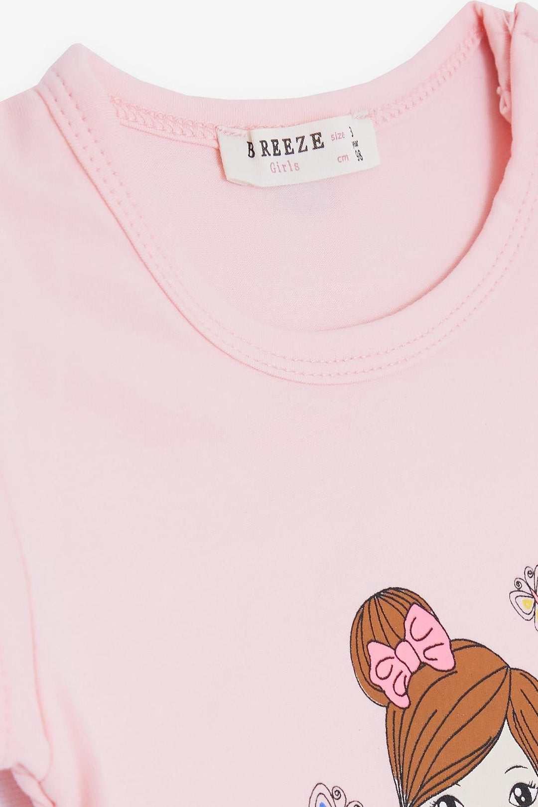 BRE Breeze Girl Child Capri Leggings Set Cute Little Friends Themed 1.5-5 Years, Pink - Xico
