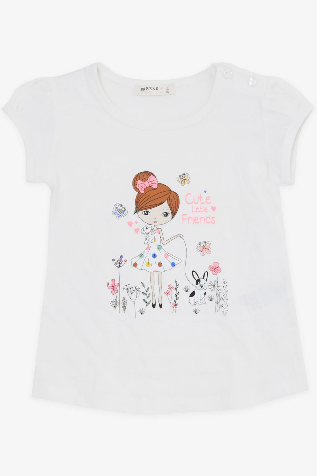 BRE Breeze Girl Child Capri Leggings Set Cute Little Friends Themed 1.5-5 Years, Ecru - Sutton in Ashfield