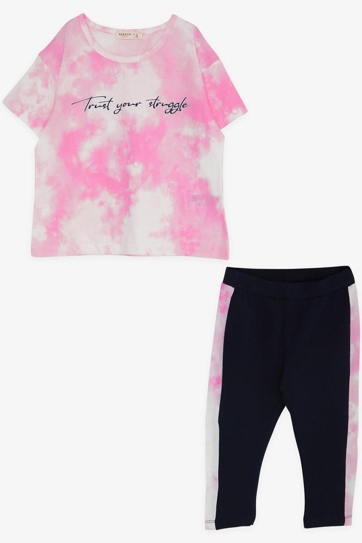 BRE Breeze Girl Capri Leggings Set with Batik Pattern Print, 84 Years, Pink. - Torrente