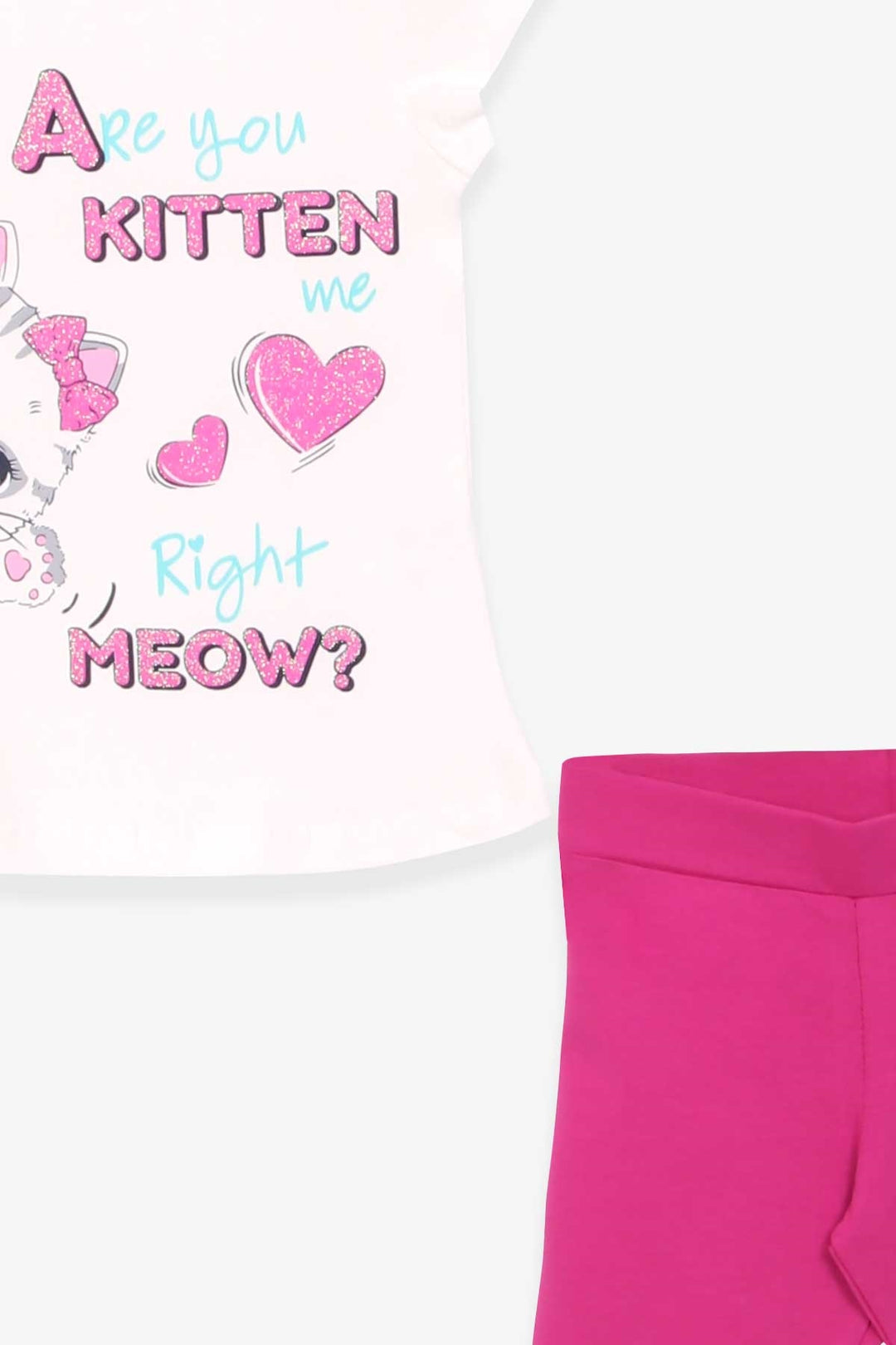 BRE Breeze Girl Child Legging Set Printed with Cats 2-6 Years, Beige - San Donà di Piave