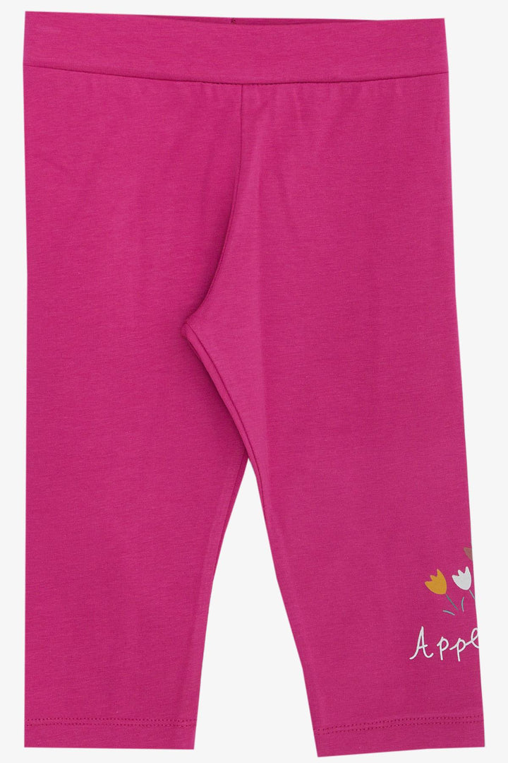 BRE Breeze Girl Child Capri Leggings Set of 2 Girl Printed 1-4 Years, Light Grey Melange - Paterno