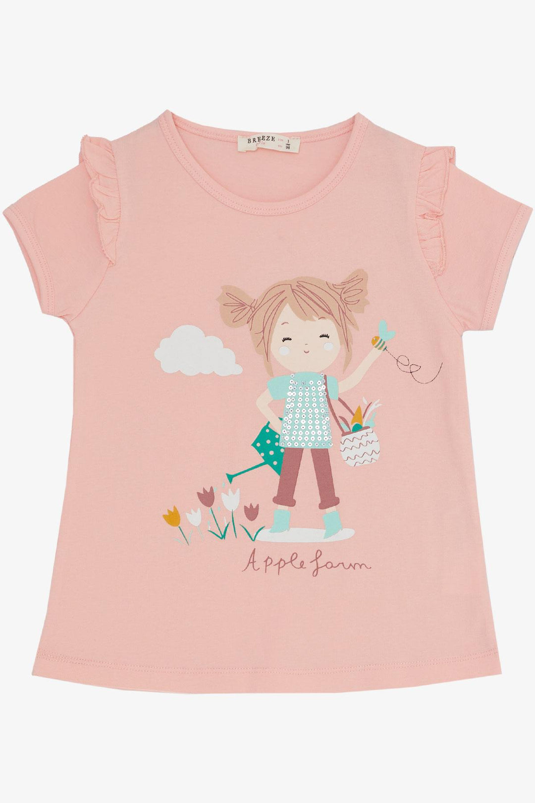 BRE Breeze Girl Child Capri Leggings Set Printed Girl 1-4 Years, Salmon - Magdeburg
