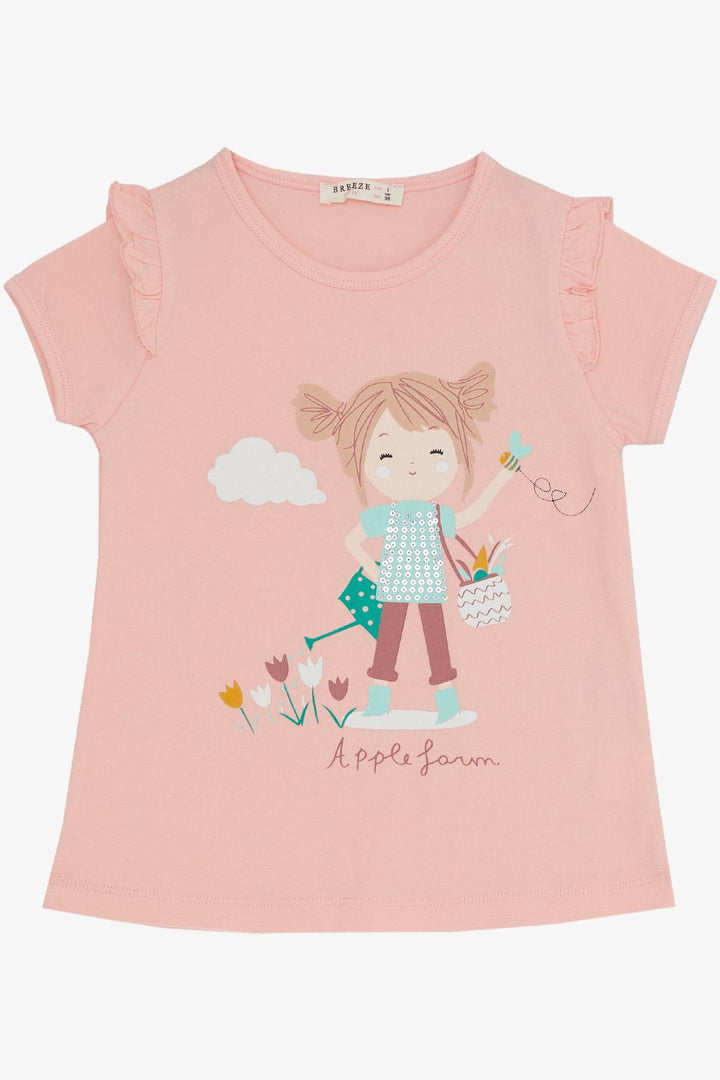 BRE Breeze Girl Child Capri Leggings Set Printed Girl 1-4 Years, Salmon - Magdeburg