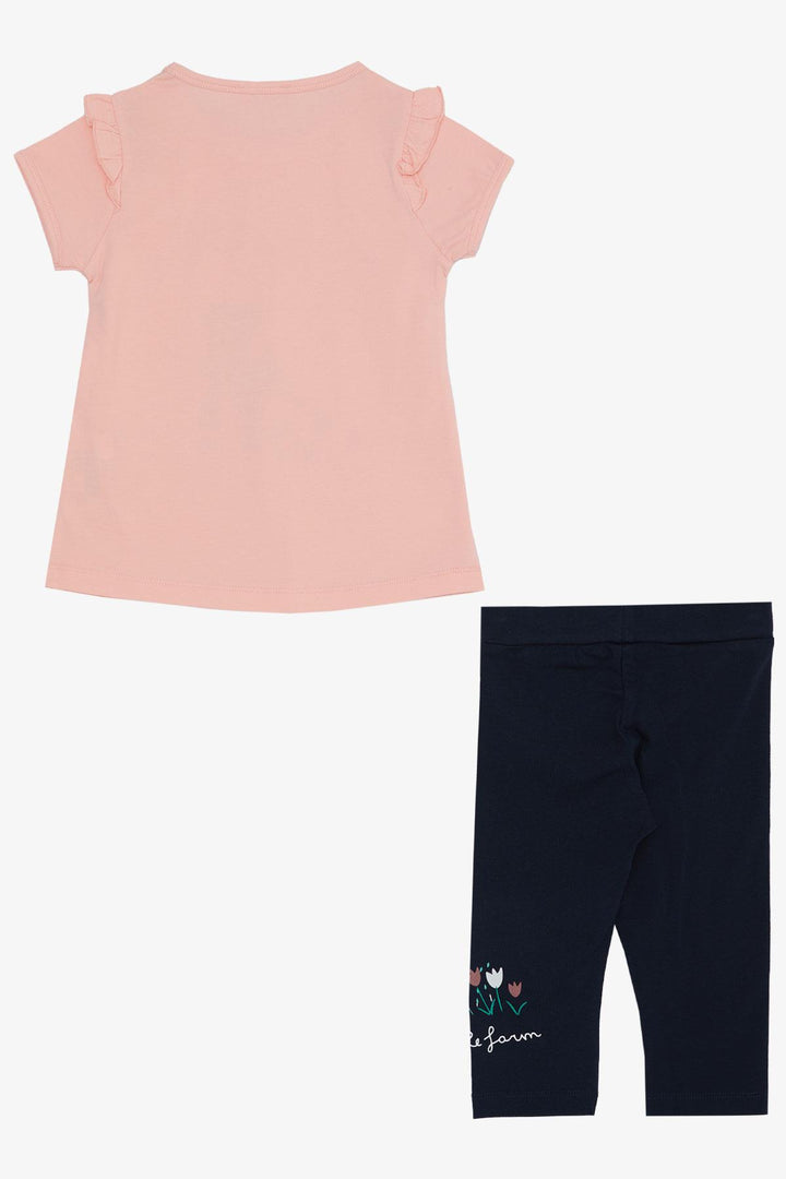 BRE Breeze Girl Child Capri Leggings Set Printed Girl 1-4 Years, Salmon - Magdeburg
