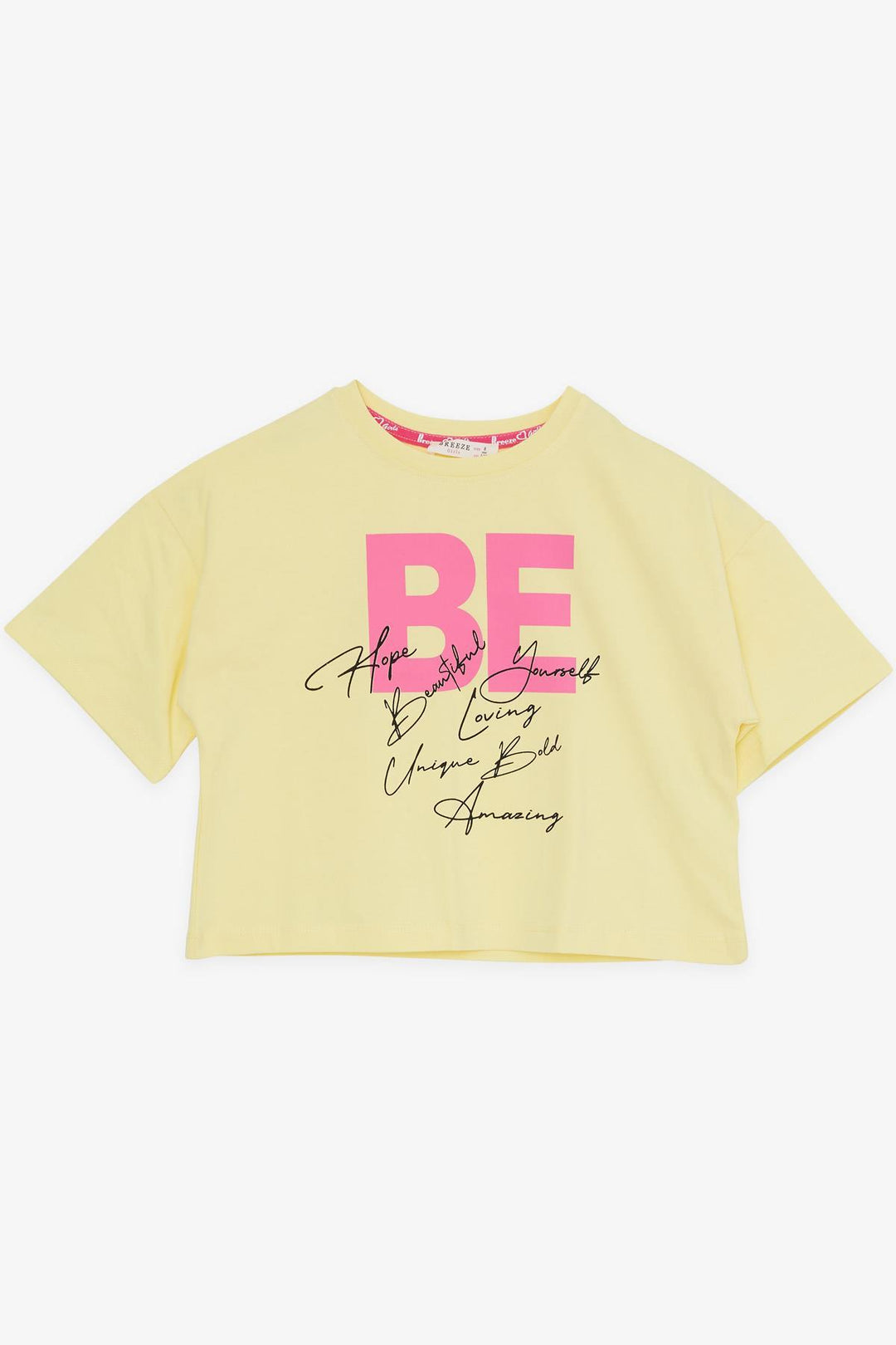 BRE Breeze Girl Child Capri Leggings Set Crop Summer Printed 84 Years, Yellow - Thornton Heath