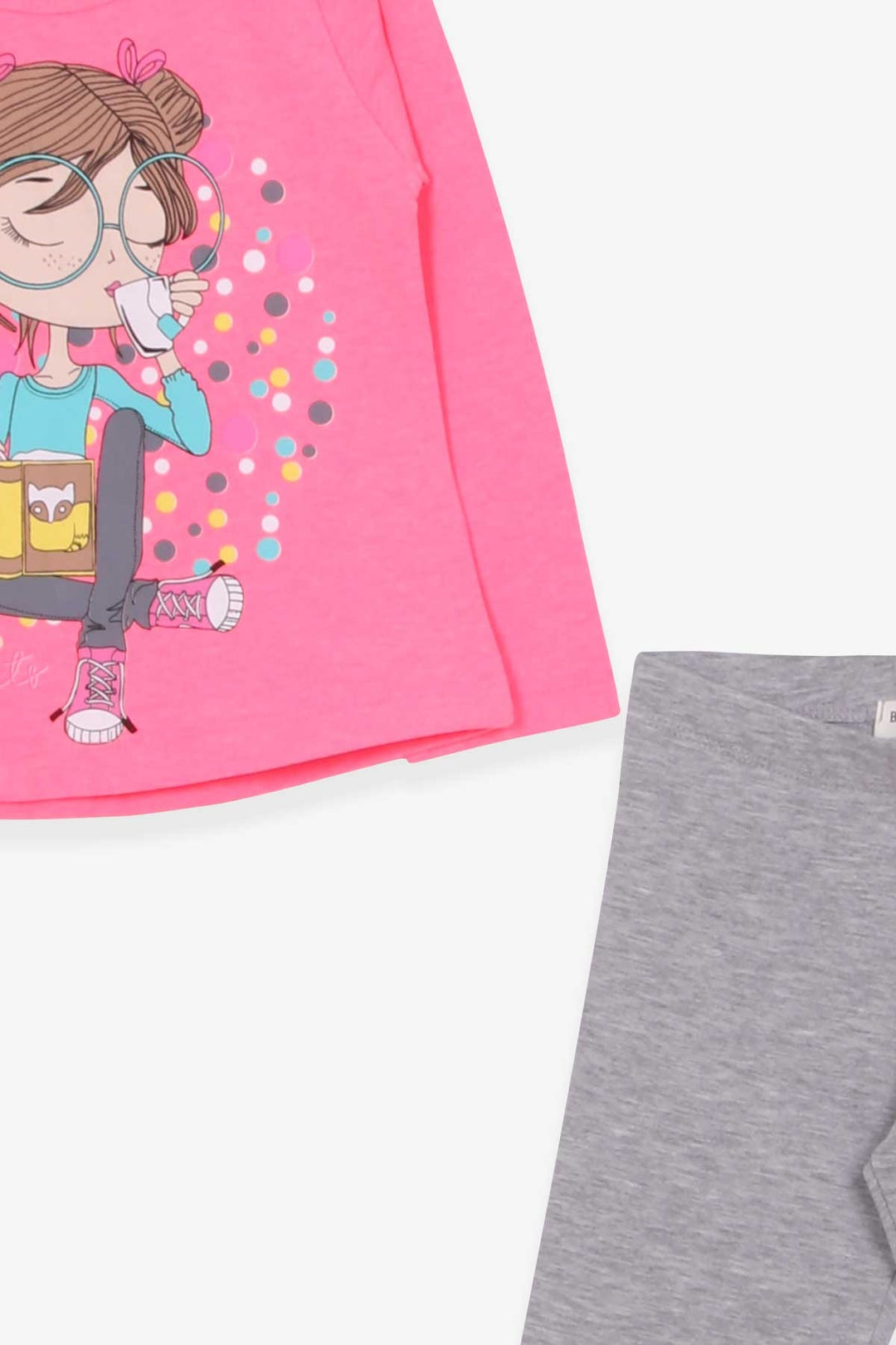 BRE Breeze Girl Child Capri Leggings Set Girl Printed 1.5-5 Years, Neon Pink - Ramos Arizpe