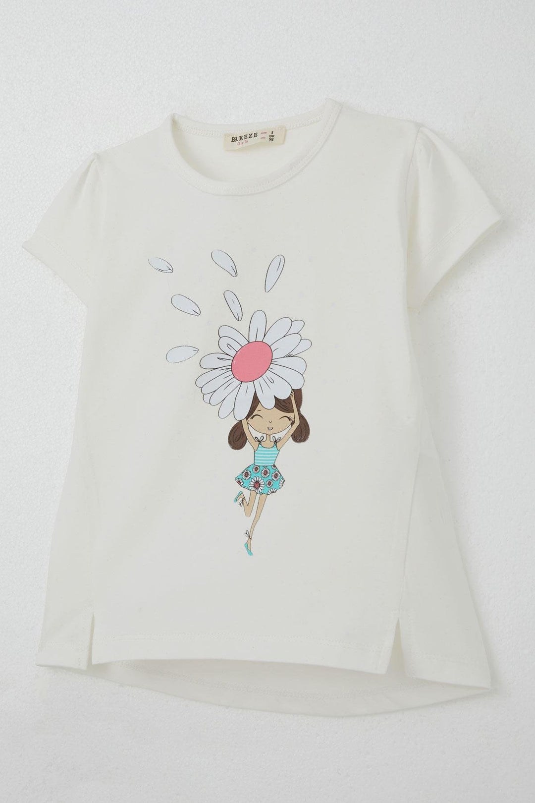 BRE Breeze Girl Child Capri Leggings Set Daisy Fairy 2-6 Years, Ecru - Newark