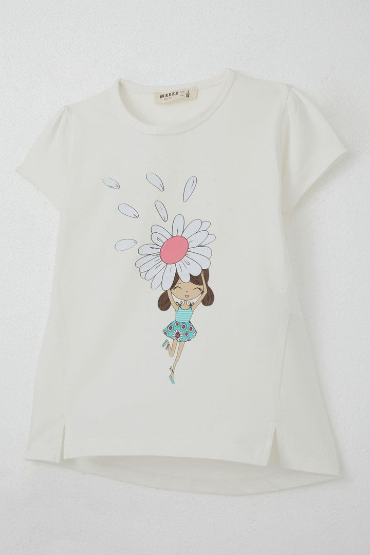 BRE Breeze Girl Child Capri Leggings Set Daisy Fairy 2-6 Years, Ecru - Newark