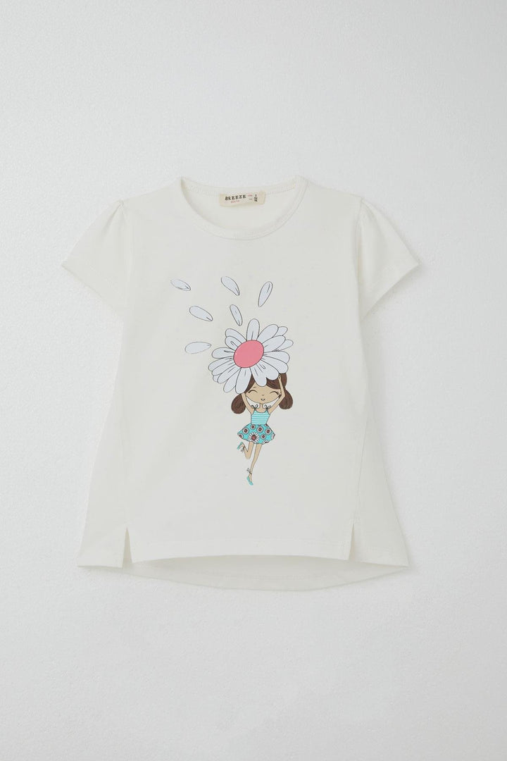 BRE Breeze Girl Child Capri Leggings Set Daisy Fairy 2-6 Years, Ecru - Newark