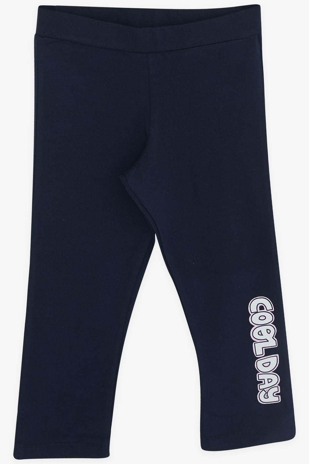 BRE Breeze Girl Capri Leggings Set with Sequined Shiny Printed Text, 50 Years, Beige - Poti
