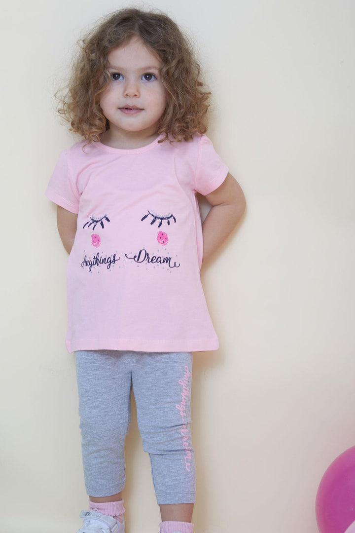 BRE Breeze Girl Child Capri Leggings Set Dream تحت عنوان 1-4 سنوات، وردي - Hyères