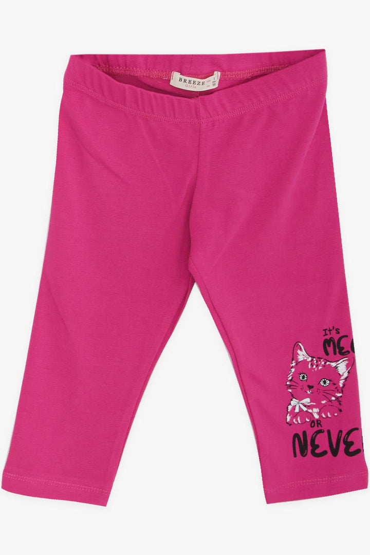 BRE Breeze Girl Child Capri Leggings Set Cute Kitty Printed 1-4 Years, White - Cannock
