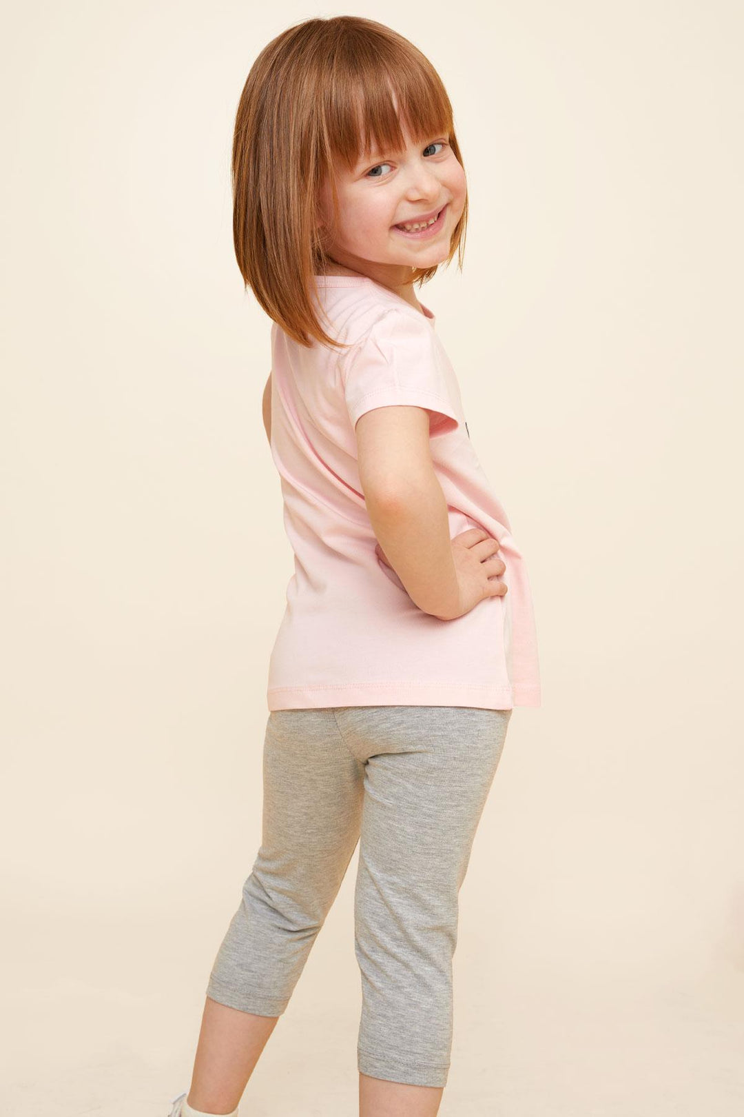 BRE Breeze Girl Child Capri Leggings Set Cute Girl Printed 1.5-5 Years, Pink - Toledo