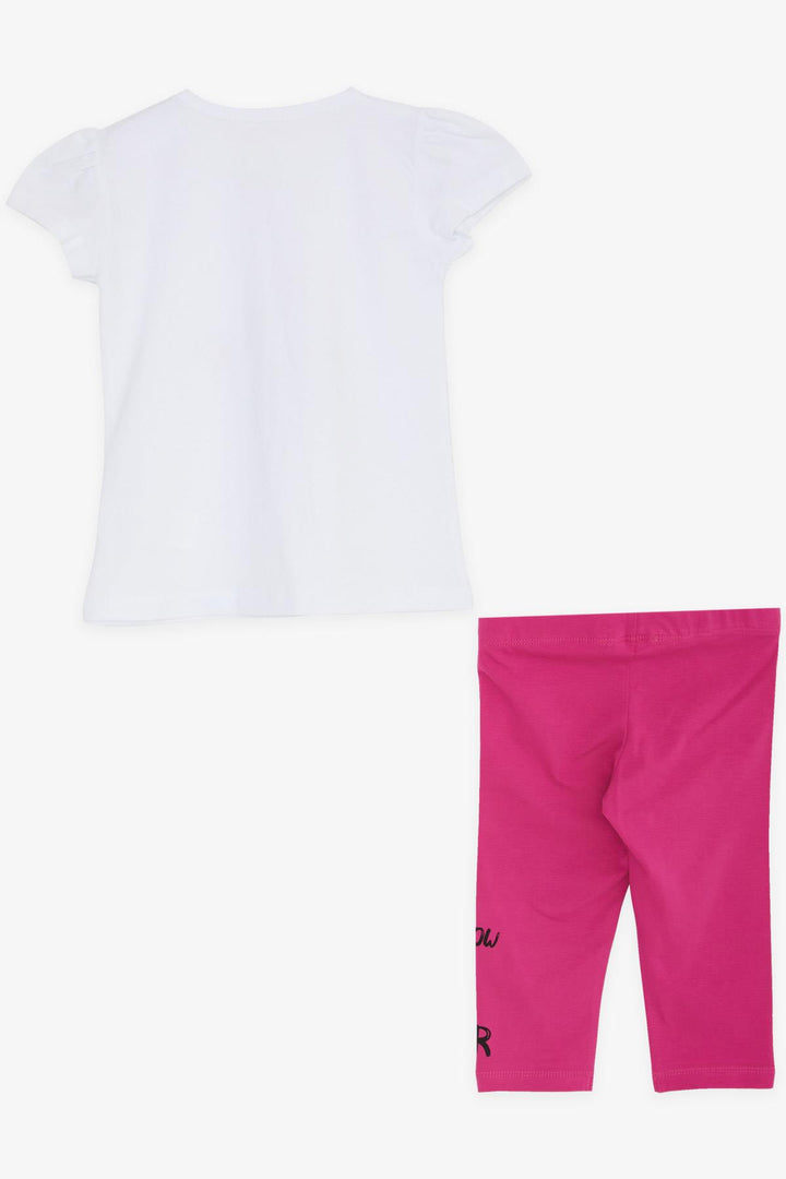 BRE Breeze Girl Child Capri Leggings Set Cute Kitty Printed 1-4 Years, White - Cannock