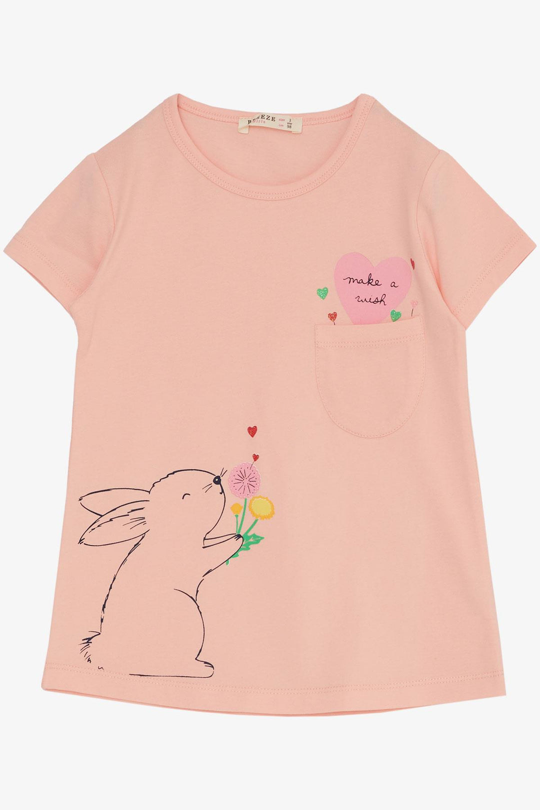 BRE Breeze Girl Capri Leggings Set Love Themed Bunny Printed 1.5-5 Years, Salmon - Ponte de Lima