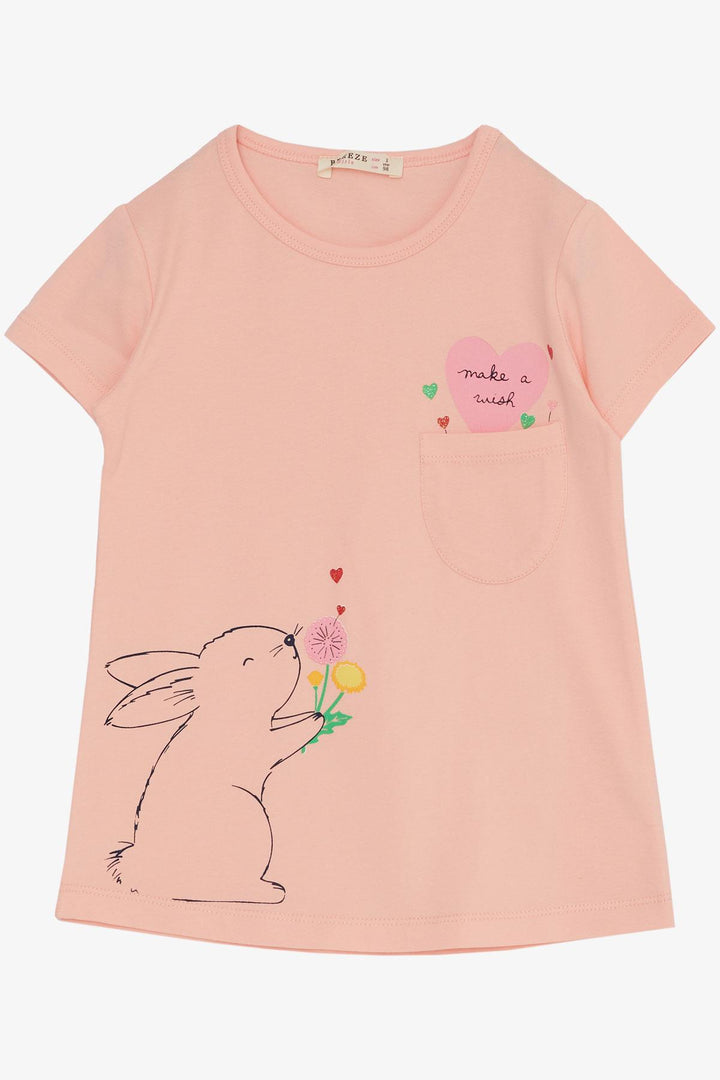 BRE Breeze Girl Capri Leggings Set Love Themed Bunny Printed 1.5-5 Years, Salmon - Ponte de Lima