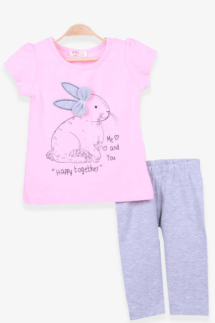 BRE Breeze Girl's Legging Set with Rabbit Print, 2-6 Years, Powder - Puteaux