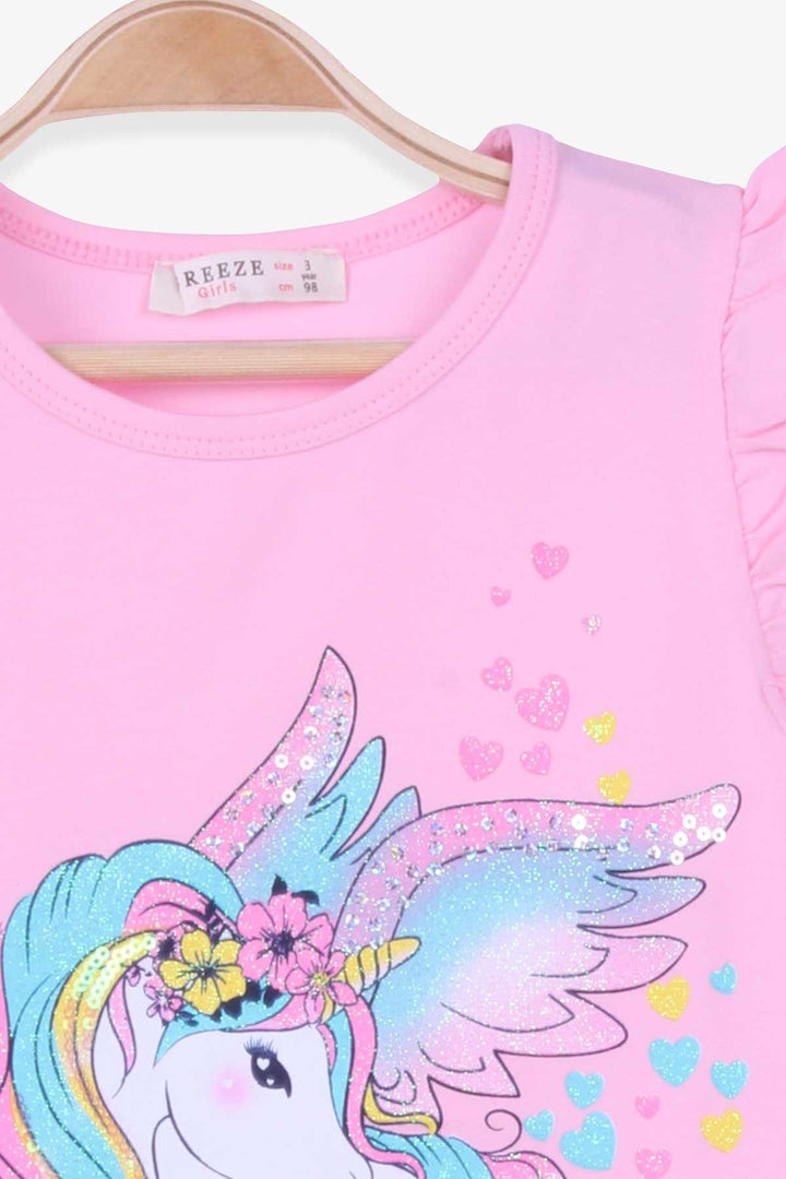 BRE Breeze Girl Child Capri Leggings Set with Unicorn Print 2-6 Years, Powder - Spoleto
