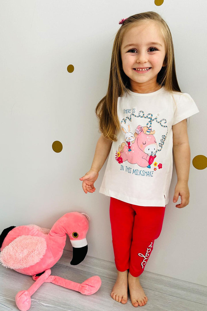 BRE Breeze Girl Child Capri Leggings Set with Unicorn Print 1.5-5 Years, Beige - Kavála