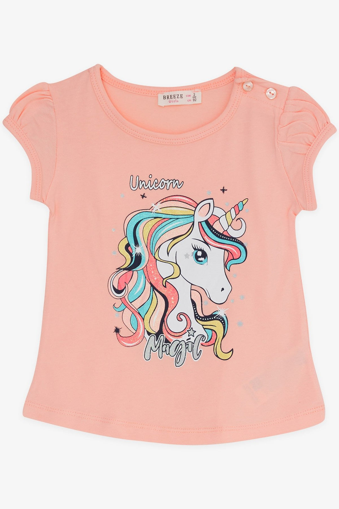 BRE Breeze Girl Child Capri Leggings Set Unicorn 2-6 Years, Salmon - El Centro