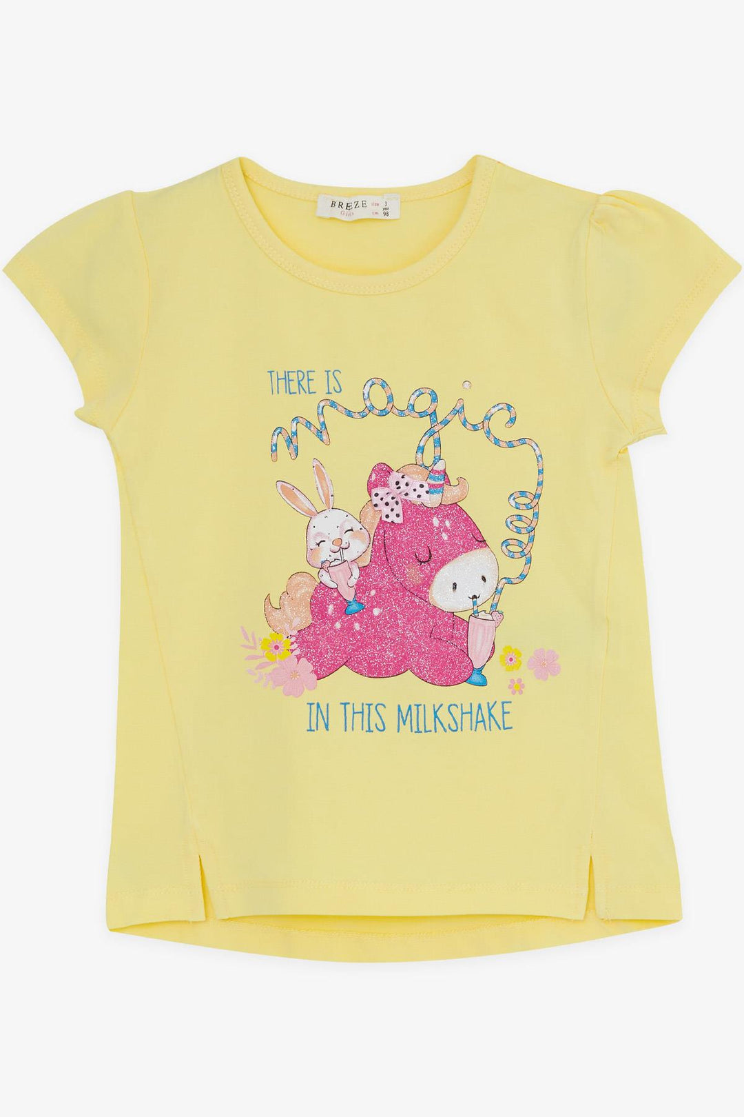 BRE Breeze Girl Capri Leggings Set with Unicorn Print 1.5-5 Years, Yellow - Mons