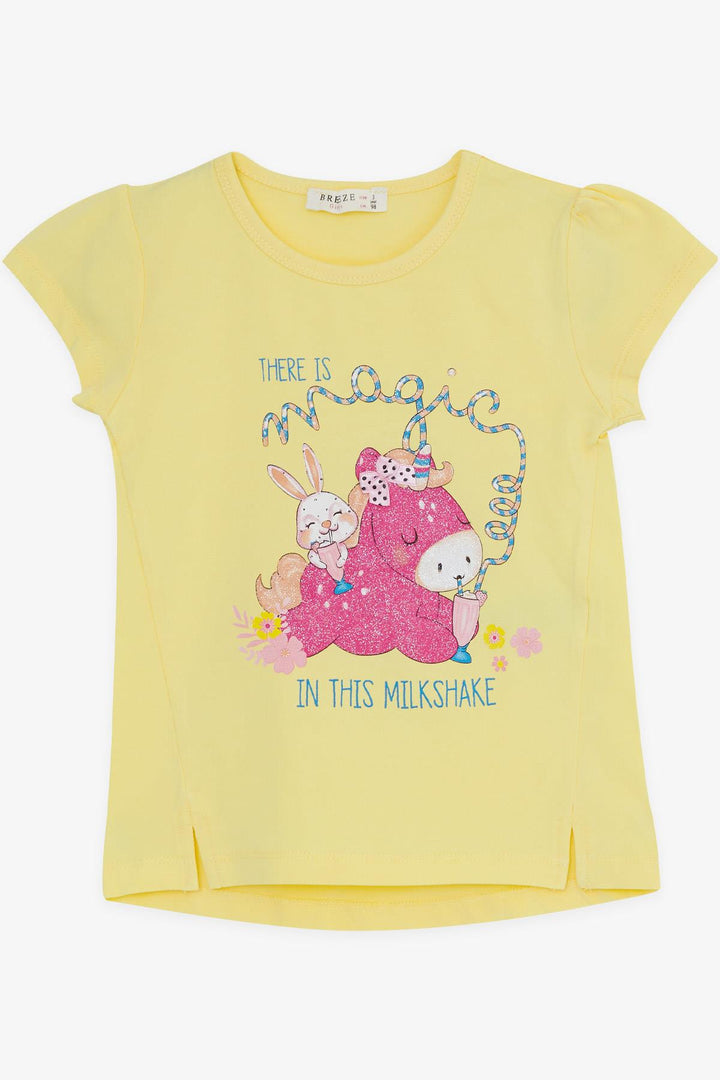 BRE Breeze Girl Capri Leggings Set with Unicorn Print 1.5-5 Years, Yellow - Mons