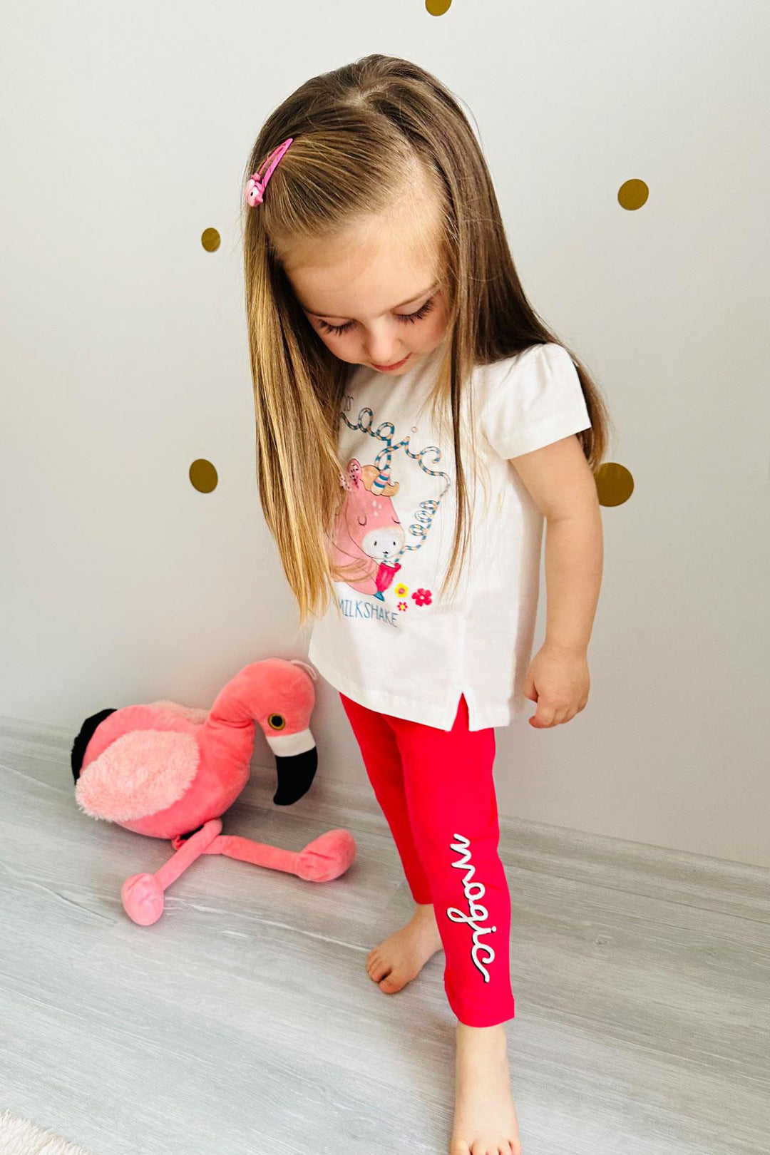 BRE Breeze Girl Child Capri Leggings Set with Unicorn Print 1.5-5 Years, Beige - Kavála