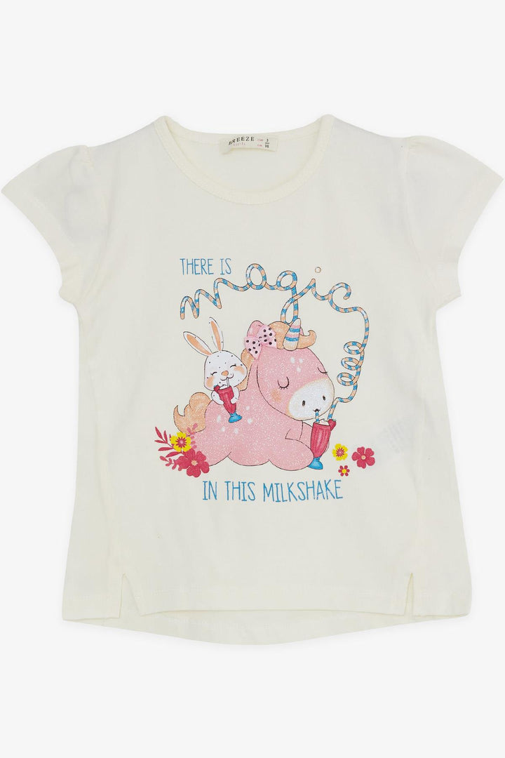 BRE Breeze Girl Child Capri Leggings Set with Unicorn Print 1.5-5 Years, Beige - Kavála