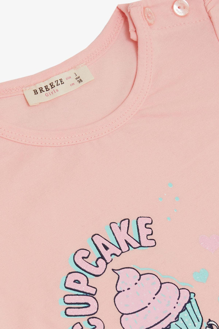 BRE Breeze Girl Capri Leggings Set with Cupcake Print Summer Themed, Pink, 1.5-5 Years - Heroica Ciudad de Tlaxiaco