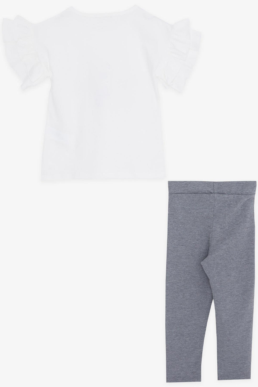 BRE Breeze Girl Child Capri Leggings Set Printed Summer Ruffled Sleeves 50 Years, Ecru - Neubrandenburg