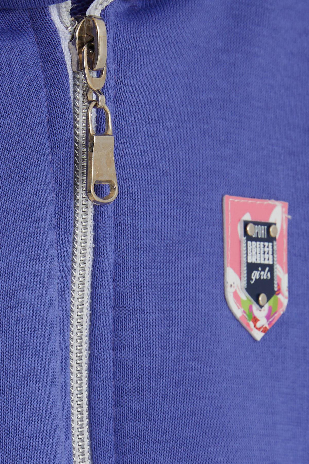 BRE Breeze Girl's Hooded Vest with Zipper and Emblem, Purple, 3-8 Years - Palaió Fáliro