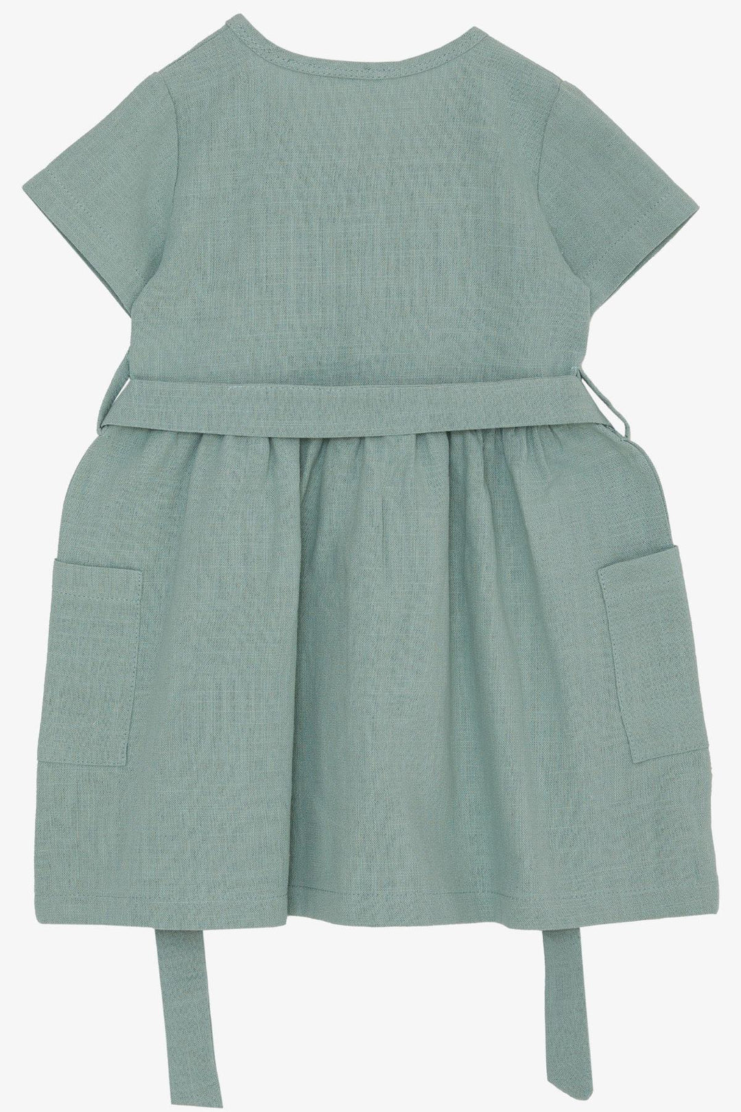 BRE Breeze Girl's Linen Dress with Buttons on the Sides Pockets 1.5-5 Years, Mint Green - Toretsk