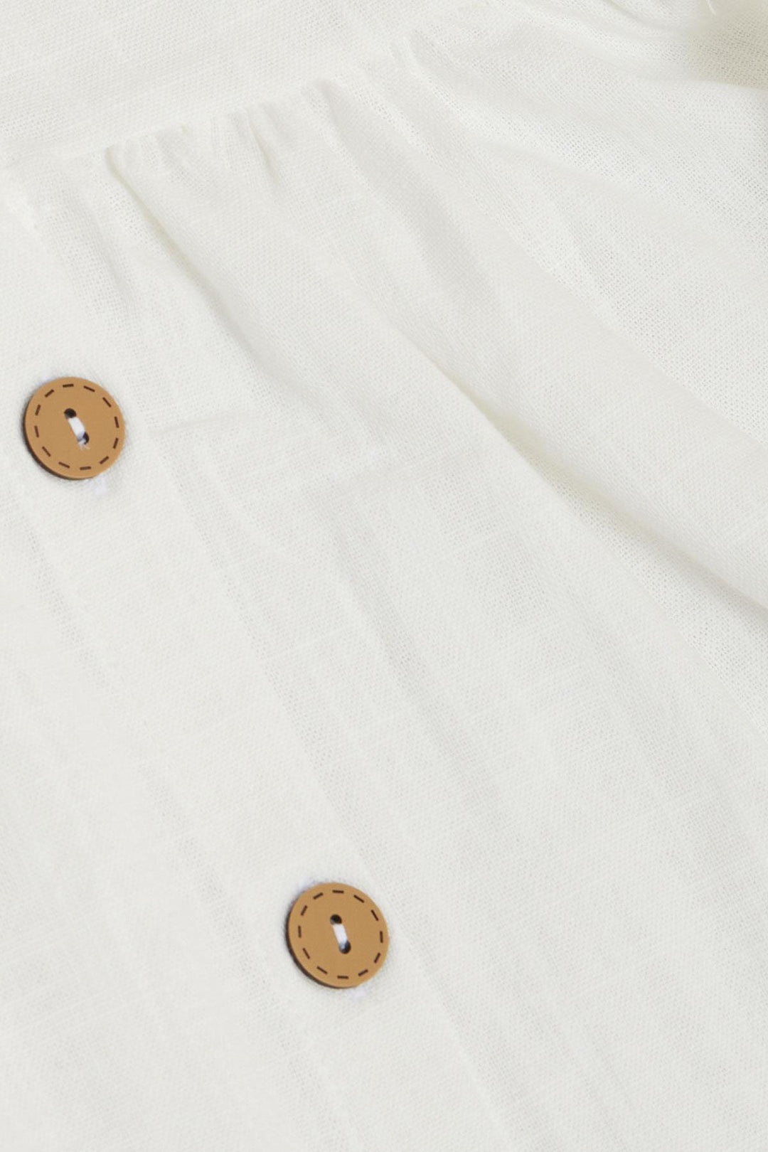 BRE Breeze Girl's Linen Dress with Buttons on the Sides Pockets 1.5-5 Years, Ecru - Bayonne