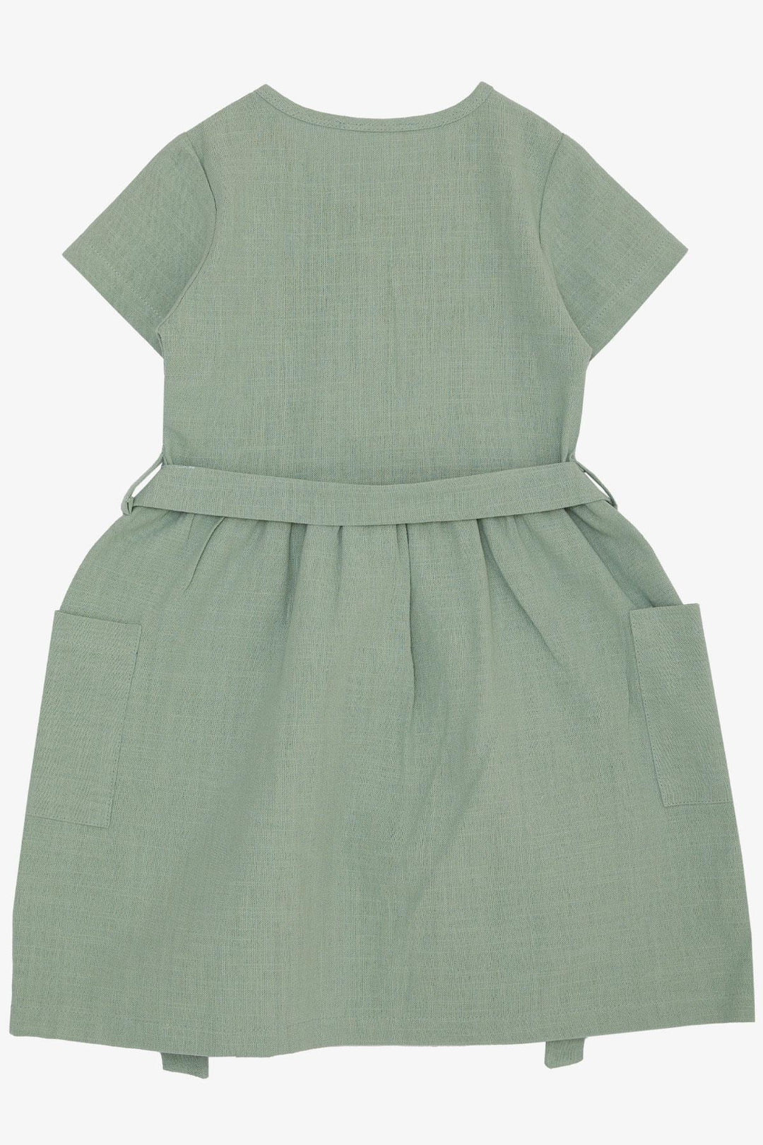 BRE Breeze Girl's Linen Dress with Buttons on the Sides Pockets, 62 Years, Mint Green - Zapopan